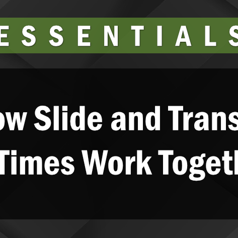 Photopia Essentials - Slide and Transition Times