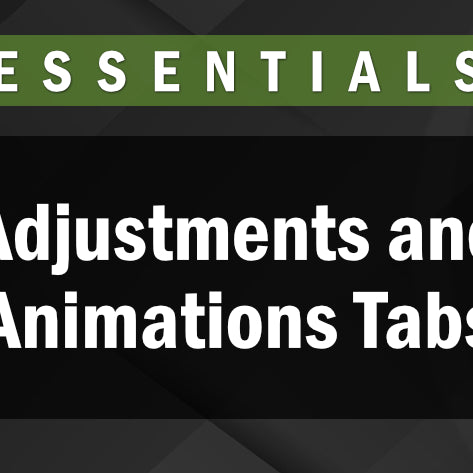 Photopia Essentials - Adjustments and Animations Tabs