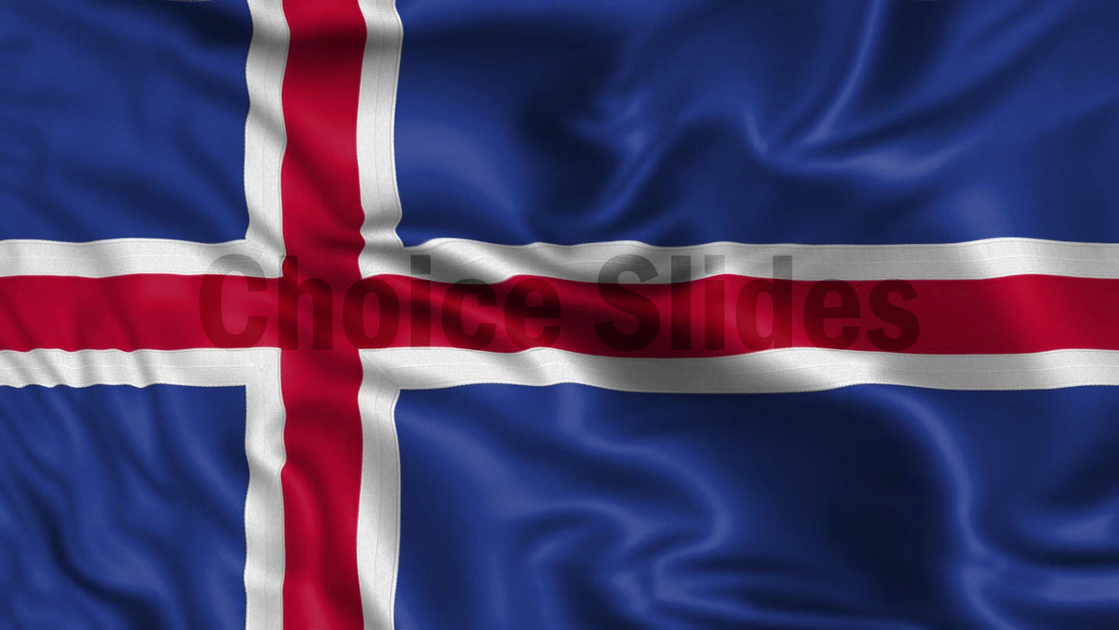 Iceland Flag Looping Video Background
