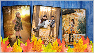 Blue Autumn Wood Slide Styles for Photopia