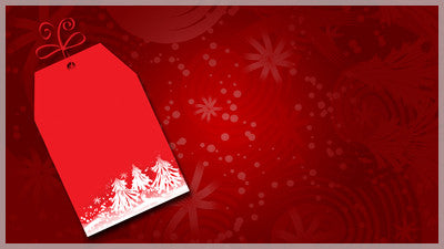 Christmas Tag Red Background