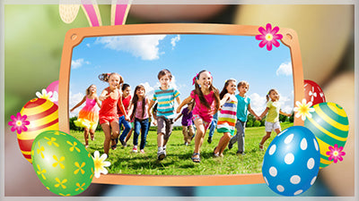 Easter Bunny Eggs and Frame Slide Style